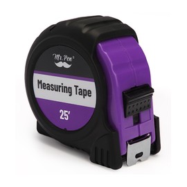 Mr. Pen- Tape Measure, 25-Foot, Purple, Steel Measuring Tape, Tape Measure with Fractions, Easy Read Tape Measure, Tape Measure 25 ft, Steel Tape Measure, Retractable Measuring Tape Retractable