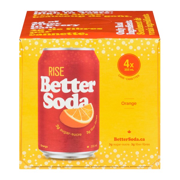 Rise Better Soda Orange Soda 4x355mL