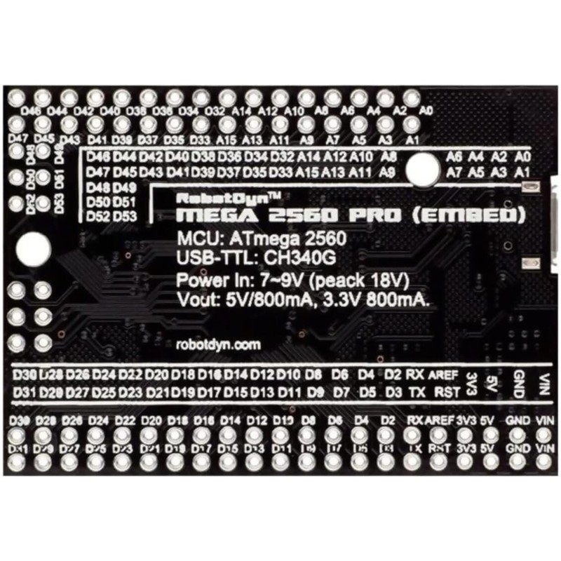 Arduino Mega 2560 Pro Mini Board with CH340, ATMEGA2560-16AU, Male