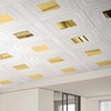 Chejiaye 12 Pack PVC Ceiling Tiles 19.7"x19.7" – Golden Mirror