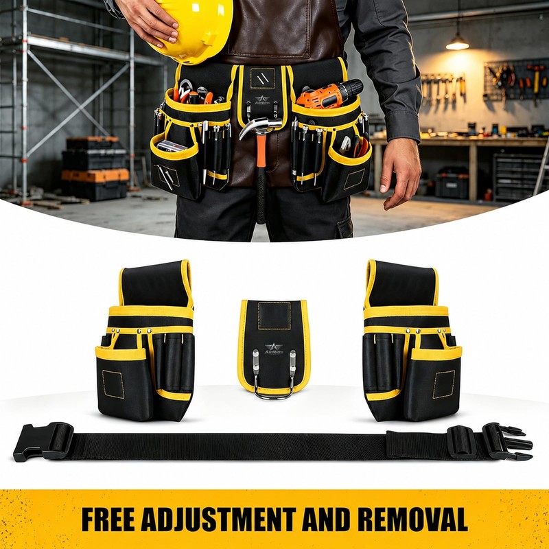 Tool Belt for Men, 26-Pocket Heavy Duty Tool Pouch with
