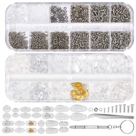 AvoDovA Eyeglass Repair Kit, 1167 Pcs Glasses Repair Tool Kit with Eyeglass Nose Pads Screws Nuts Washer Tweezer and Screwdriver for Eyeglass Glasses Sunglasses Spectacles
