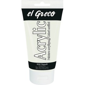 KREUL 28501 El Greco Acrylic, 150 ml Tube in Titanium White, Highly Pigmented, Glossy Acrylic Paint in Study Quality, Buttery Paintable, for Pastose Painting
