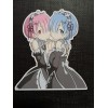 Rem & Ram from Re:Zero Glossy Sticker Anime Waterproof!