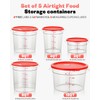 4QT NSF Round Food Storage Containers with Lids: 4 PCS