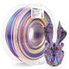 Silk S-Series PLA 3D Printer Filament, Shiny Multicolor Rainbow PLA