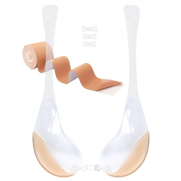 TITU Push Up Strapless Bra Clear - Invisilift Bras for