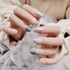 24 PCS Medium Length Fake Nails Trendy Nail Tips for