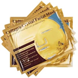 5 Mascarillas Faciales Oro Gold 24k Doradas Con Colageno, Antiarrugas Revitalizante Antiedad Para Hidratar, Nutrir Y Cuidar La Piel, Rejuvenecedoras