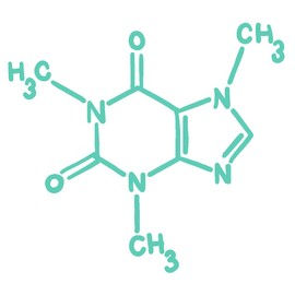 Caffeine Vinyl Decal - 5 Inches - for Cars, Trucks, Windows, Laptops, Tablets - Outdoor-Grade 2.5mm Thick Vinyl - Mint