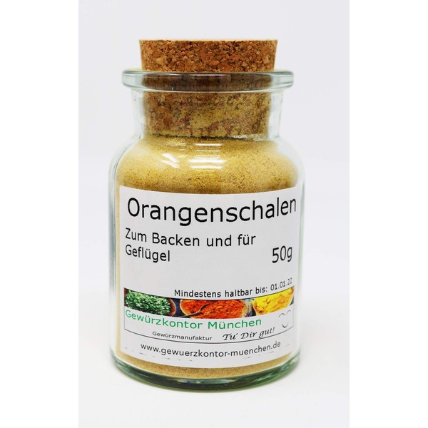 Orange Peels Ground 50 g in Glass Spice Kontor Munich
