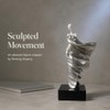 Silver Flowing Dress Abstract Woman Resin Statue