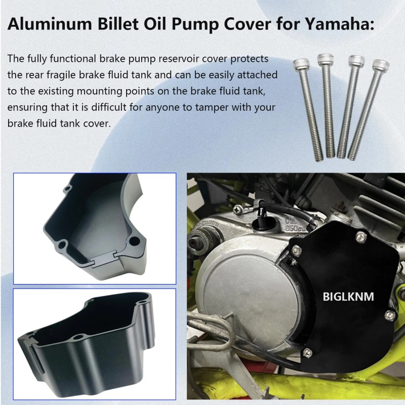 BIGLKNM Black Billet Oil Pump Cover with Bolts For Yamaha