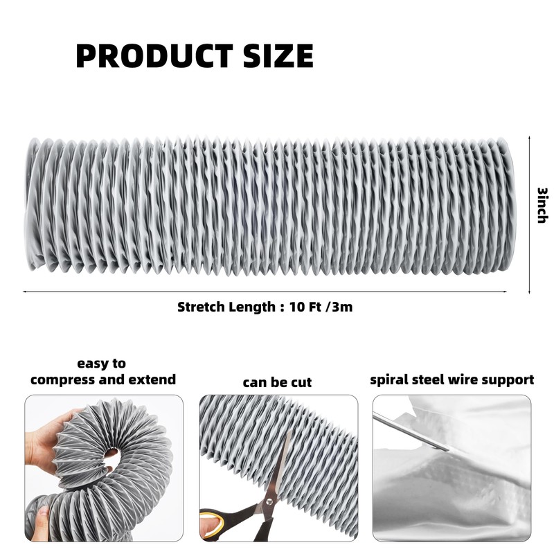 UCandy 10 Ft Marine Blower Hose Replacement, Boat Vent Bilge