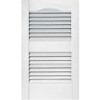 15 x 60-In. White Louvered Shutters, Pair