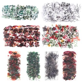 RISYPISY 160 Pieces Floral Stickers, Eucalyptus Plant Sticker Set, Decorative Decals, Scrapbooking Stickers for Journaling, Crafts, Laptop