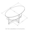 Furinno Oval Coffee Table, Walnut