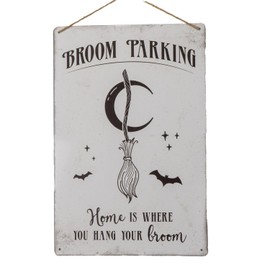 Pacific Trading Vintage Tin Broom Parking Sign