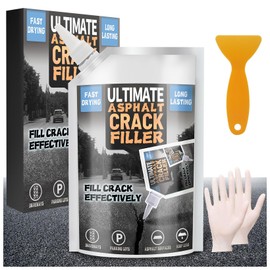 Asphalt Crack Filler, 3.3 LB High Elasticity Asphalt Driveway Crack Filler, Self Leveling Asphalt Sealant for Driveway, Hole, Road, Blacktop Joint Filler, Flexible Concrete Sealer