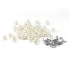 100 Pcs Pearl Rivet Half Hole Faux Pearls Studs Buttons