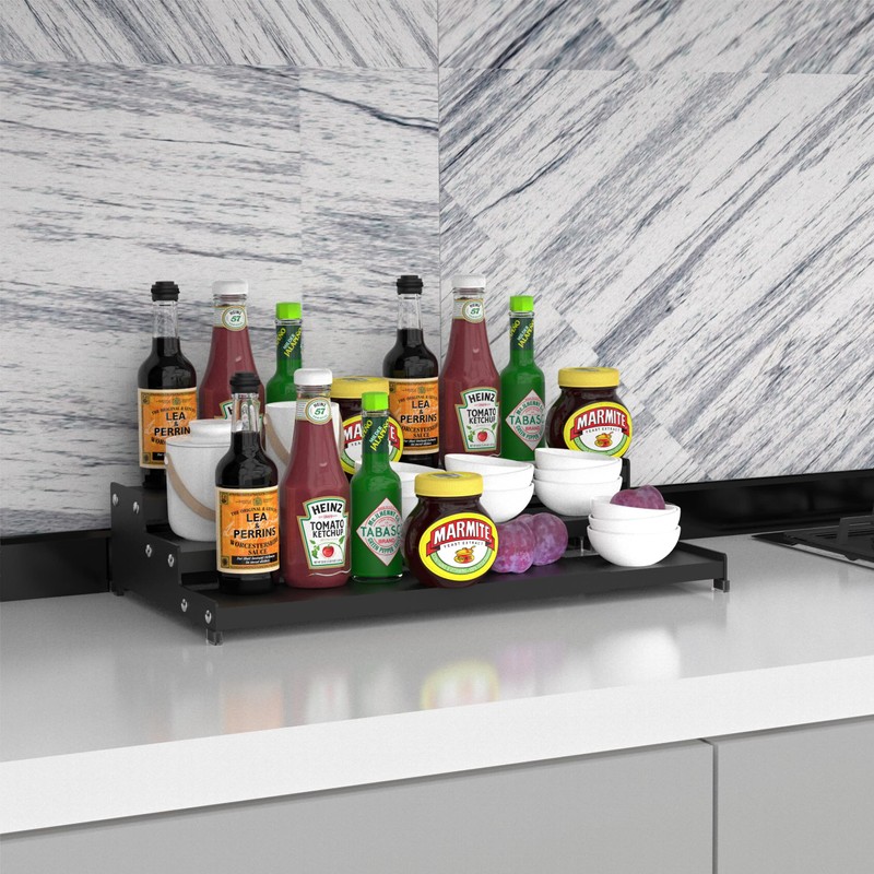 Jojocross Spice Rack Organizer 3 Tier Expandable Display Shelf(12.8"-24.01" W)