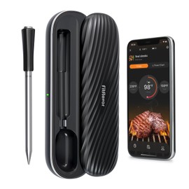 500ft Bluetooth Wireless Meat Thermometer for Smoker, Fitflavor Digital Grill Meat Thermometer Wireless for Grilling BBQ Cooking Oven Rotisserie, Rechargeable Battery, IP67 Waterproof (FNT11-4)