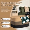 Goodpick Woven Blanket Basket, 21.6" x 14.9" x 11.8" Wicker