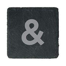 eBuyGB Scrabble Drinks Coasters, Square Slate Coaster, Individual Alphabet Letters, Scrabble Tiles with Score Marks - Personalise Your Own Scrabble Words (&)