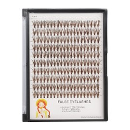 Dedila Grafting 20Roots Brown Color Makeup Cluster Eyelashes Thickness 0.07mm D Curl Individula False Eyelashes Dramatic 3D Volume Eye Lashes Extensions 10-20mm to Choose (12mm)