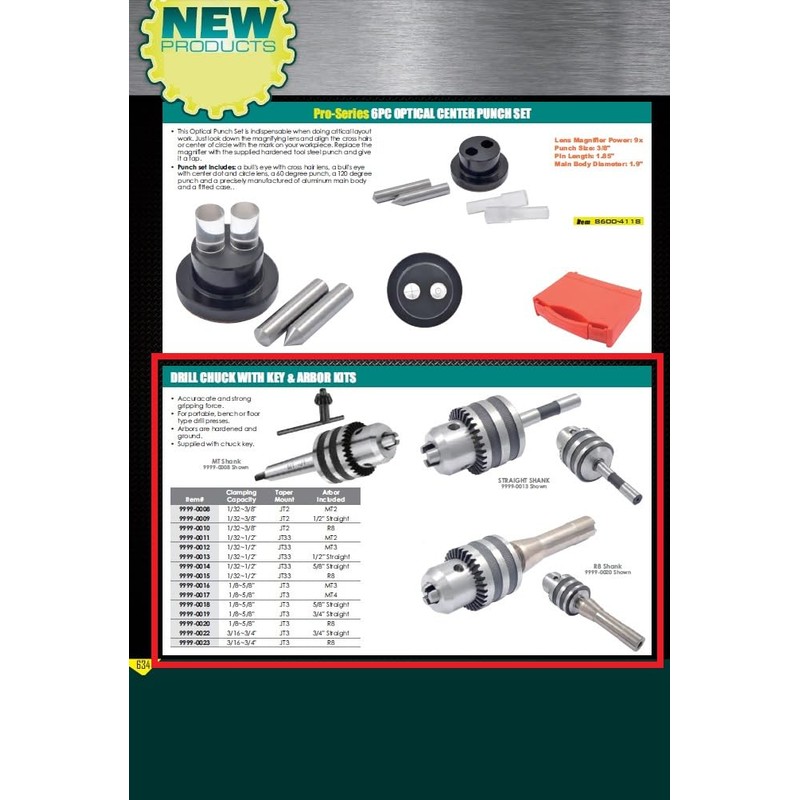 HHIP 9999-0009 3/8" JT2 Drill Chuck with 1/2" Straight Shank