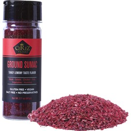 Cerez Pazari Sumac Spice Powder, Turkish Sumac Seasoning, Middle Eastern And Mediterranean Spices, Tangy Lemony Taste Flavor, Gluten-Free, Easy To Use Flapper Spice Cap, 2.1 oz.