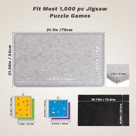 Becko US 1000 Pc Tilting Puzzle Board with 4 Colorful Drawers & Cover, Adjustable Puzzle Table With Built-in Easel Stand, Portable Boards With Puzzles Storage for Adults, for Jigsaw Puzzles 1000 Piece