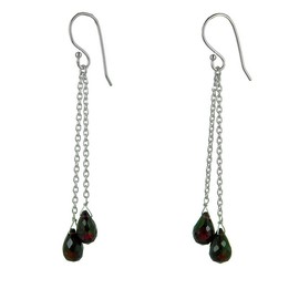 Franki Baker Garnet Gemstone & Sterling Silver Drop Earrings