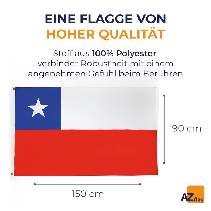 AZ FLAG CHILE FLAG 3' x 5' - CHILEAN FLAGS