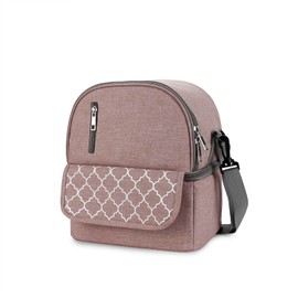 Lunch Bag for Women Double Deck Insulated Lunch Cooler Bag for Adults Work Picnic（Pink