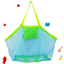 Bolsa de Playa de Malla,Bolsa de Almacenamiento de Juguetes de Playa,Bolsa de Malla de Almacenamiento de Juguetes para Niños, Bolsa Portátil para Acabados de Picnic de Viaje Junto Al Mar (1 bolsa)