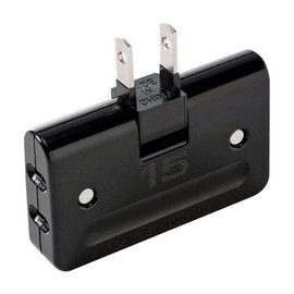 Sanwa Supply TAP-AC5BKN Flat Triple Tap, 3 Openings, 2 Pieces, Black