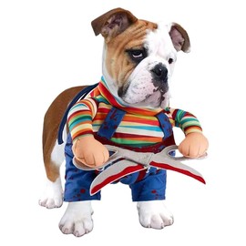 Disfraz de muñeca estilo tijera para perro, perro, para gato, cachorro y perro de tamaño mediano, ajustable y divertida ropa de fiesta de cosplay (mediano)