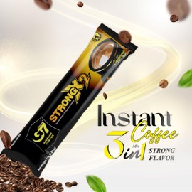 TRUNG NGUYEN G7 3-IN-1 STRONG X2 Instant Coffee for Energy Boost - Roasted Ground Coffee Blend with Non-dairy Creamer and Sugar - Strong and Pure Vietnamese Instant Coffee (24 Sticks/Bag)