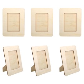 DAWRIS Set of 6 Picture Frames 22.5 x 17 cm Wooden Picture Frame for Painting Rectangular Craft Frame Set Natural Wood DIY Photo Frame Children Wooden Picture Frame for Table Display and Crafts DIY