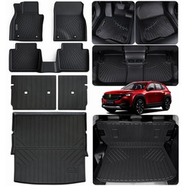 LJWAITO Floor Liners & Cargo Liners & Backrest Mat for 2023 2024 2025 Mazda CX50 CX-50,TPE All Weather Protection Car Floor Mats with Trunk Mat Covering The Backrest