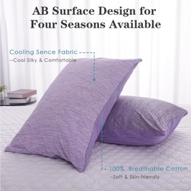 CHOSHOME Cooling Pillow Cases Zipper Pillow Covers Q-Max > 0.45 Zippered Pillowcases for Hot Sleepers, Soft, Breathable, Skin-Friendly, 2 Pack (Queen, 20"x30", Purple)
