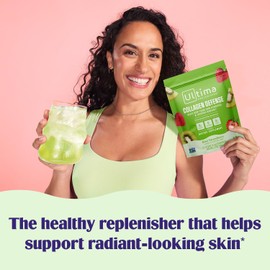 Ultima Replenisher Suplemento de Colágeno y Electrolitos en Polvo - Kiwi y Fresa, 13 Sobres - Sobres de Hidratación con Dermaval y Biotina que Mantienen Tu Piel Hidratada