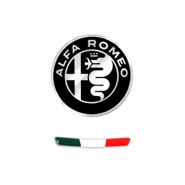 Sticker Kit Alfa Romeo Logo 51 mm + Italy Flag for Interior Giulia Stelvio