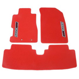 EVPROXP Floor Mats Compatible with 01-05 Civic 02-05 Civic SI, Red Nylon Factory Fitment Carpet Front & Rear 3PCS Set, 03 04, with Mug