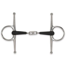 Shires Equikind Plus Full Cheek Peanut Link Bit 5 inch Silver Black