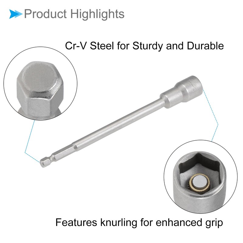 CoCud Magnetic Nut Setter Driver 13mm Socket 1/4" Hex Shank
