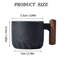 2 Stück Kaffeetasse 70ml, Espressotassen mit Henkel, Kaffeebecher, Kleine Cappuccino Tassen, Kaffeebecher aus Keramik, Espresso Mokkatassen, für Espresso, Tee (Schwarz+Weiß)