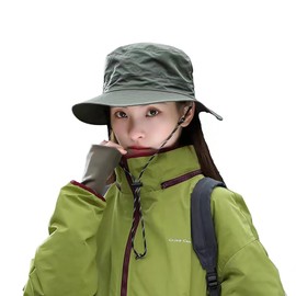 CCAIPU Mens Womens Waterproof Bucket Hat,Ladies Rain Hats Summer Beach Fishing Cap UPF 50+ Sun Hat Adjustable Packable Windproof (UK, Alpha, One Size, Navy Blue) (UK, Alpha, One Size, Green)
