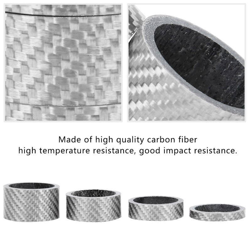 2 Set Carbon Fiber 5/10/15/20mm Bicycle Headset Front Fork Spacer